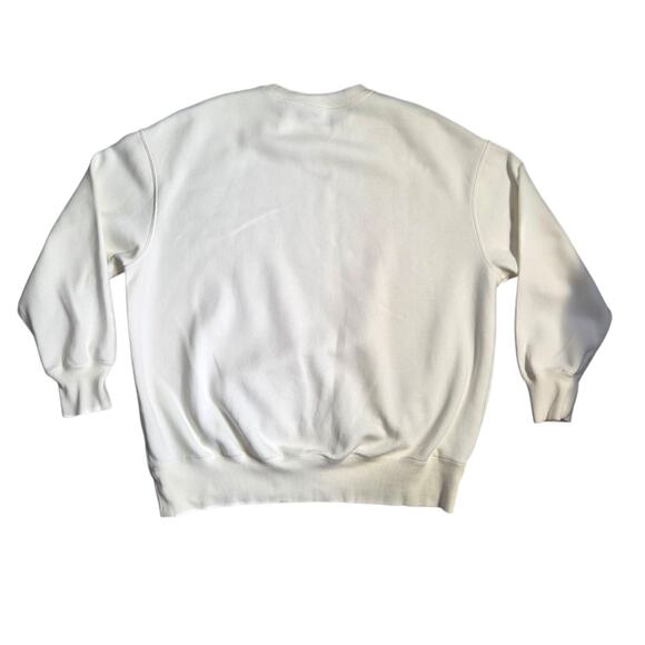 Nike Vtg 2000’s Oversized Center Swoosh Y2k Streetwear Sweatshirt White LARGE - Picture 5 of 7